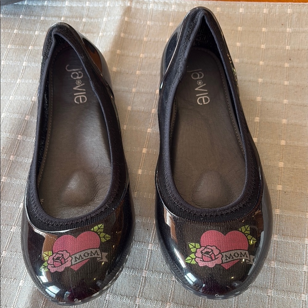 NWOT Ja-vie  Women's Tattoo Jelly Flat Shoes Mom Banner Tattoo Sz: 8 (EU 39)